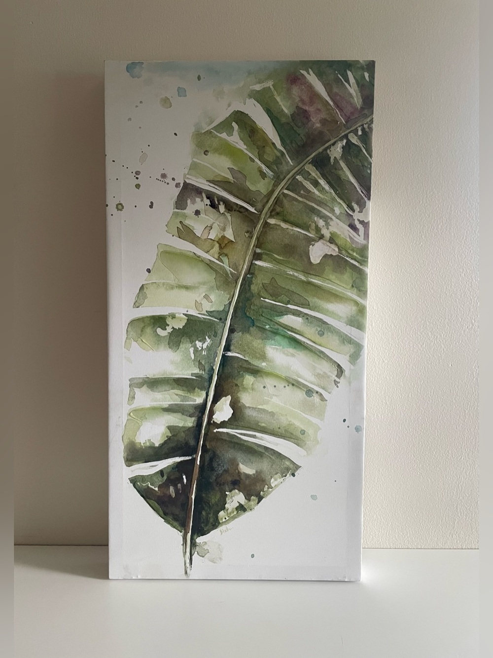 Green Tropical Leaf Canvas Wall Art - Botanical Home Decor